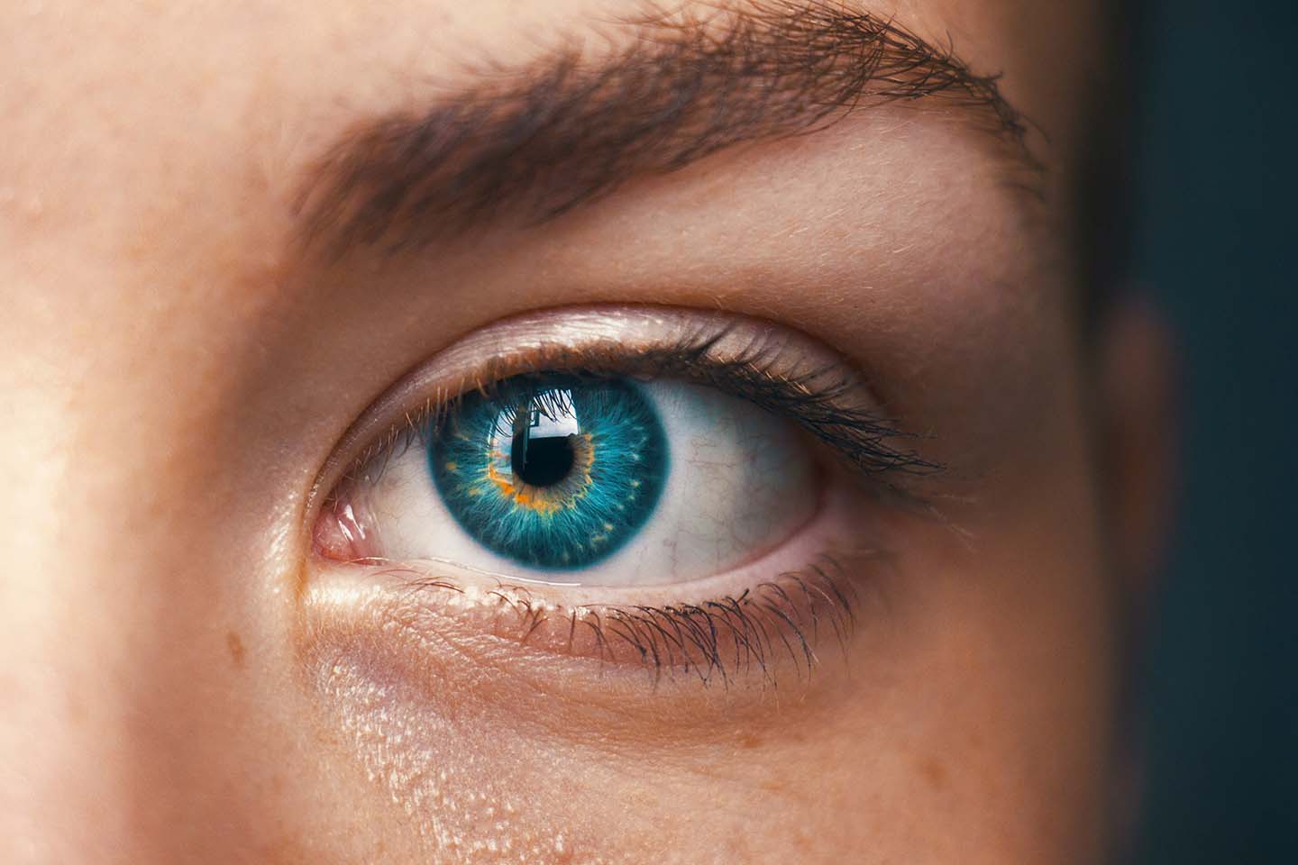 Close-up of person's blue eye
